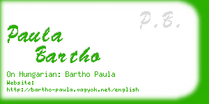 paula bartho business card